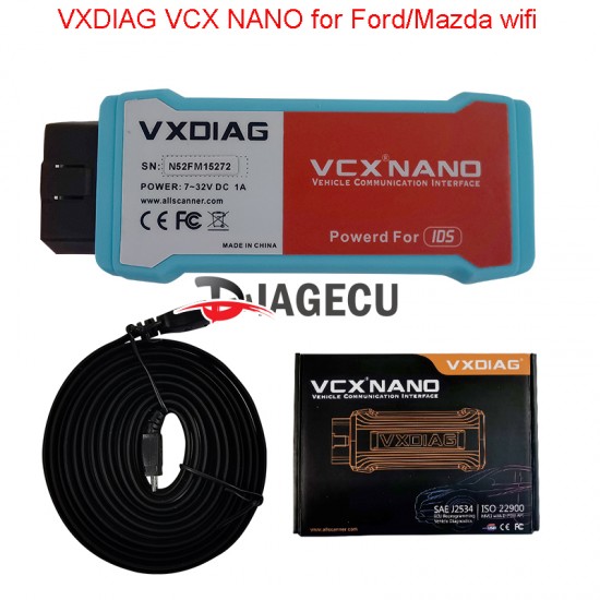 VXDIAG VCX NANO for Ford/Mazda wifi OBD2 Auto Diagnostic Tool 2in1