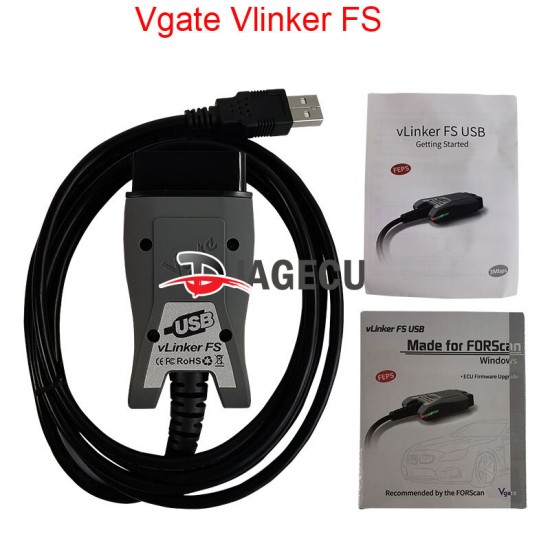 Vgate Vlinker FS ELM327 USB Car Diagnostic Tool for Ford FORScan OBD2 Automotive Scanner MS/HS CAN for Mazda PK OBDLink EX