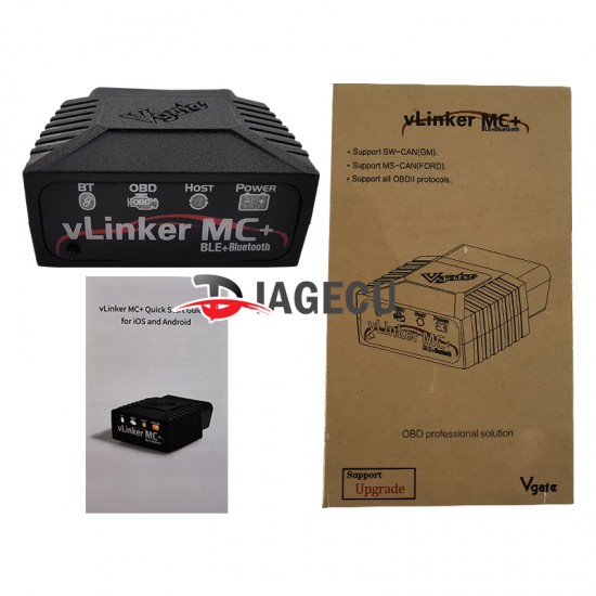 Vgate vLinker MC+ ELM327 OBD2 Scanner for BimmerCode FORScan Bluetooth-Compatible for Android/IOS PK OBDLINK