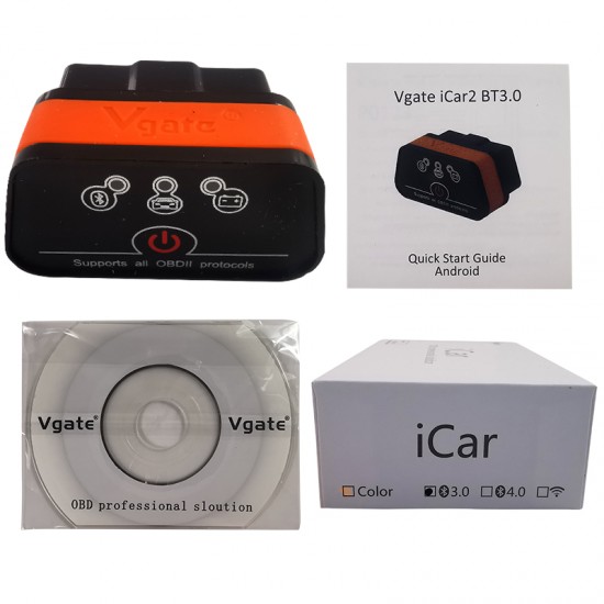 Vgate iCar2 bluetooth 3.0 icar 2 elm 327 for android/PC/IOS code reader