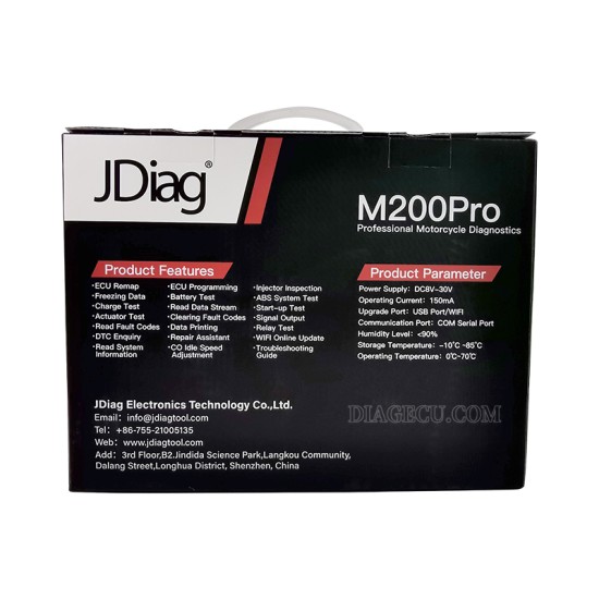 Jdiag M200 PRO full Version Motorcycle Motorbick Diagnostic Scanner Support ECU Remapping&programming Battery Tester Automotive Testing Multi-languages M200Pro