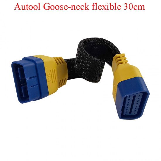 Autool 30cm 0.3m OBD2 16pin Extension Cable OBD Connector Adapter OBDII Flexible Cable 