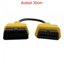 Autool 30cm OBD2 Adapter Cable ELM327 Extend Connector 16Pin Male to Female Extension Wire