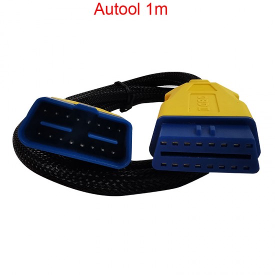 Autool 100cm 1m OBD2 Extension Cable Famale 16Pin Waterproof Nylon Strongthen Anti-Scalding Adapter