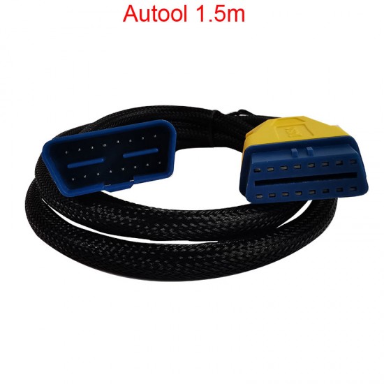 Autool 1.5m 150cm OBD2 Extension Cable 16pin to 16pin Socket Waterproof Anti-Scalding Flexible Connector Cord