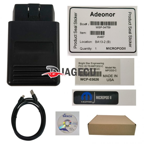 MicroPod2 DBRIII porgrammer Car Diagnostic Tool microPod 2 new Online scanner for Fiat Chrysler Dodge (F)