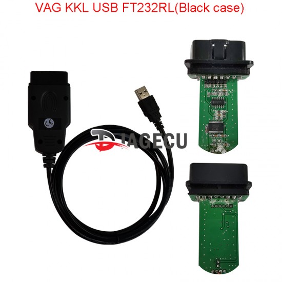 VAG KKL USB for VAG-KKL 409 with FTDI FT232RL Chip programmable for vag 409 kkl OBD2 USB Interface Diagnostic Cable (Black/Blue) (J) 