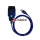 VAG KKL USB for VAG-KKL 409 with FTDI FT232RL Chip programmable for vag 409 kkl OBD2 USB Interface Diagnostic Cable (Black/Blue) (J) 