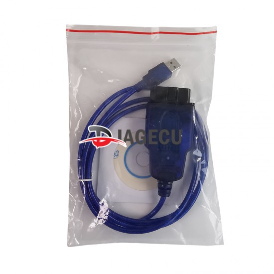 VAG KKL USB for VAG-KKL 409 with FTDI FT232RL Chip programmable for vag 409 kkl OBD2 USB Interface Diagnostic Cable (Black/Blue) (J) 