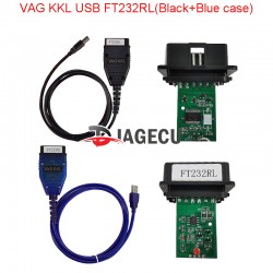 VAG COM 409.1 KKL With FTDI FT232RL Vag-Com vag 409 Diagnostic Interface for VW/Audi/Skoda/Seat VAG COM Scanner (Black/Blue) (M)