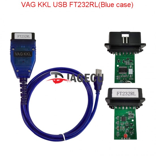 VAG COM 409.1 KKL With FTDI FT232RL Vag-Com vag 409 Diagnostic Interface for VW/Audi/Skoda/Seat VAG COM Scanner (Black/Blue) (M)