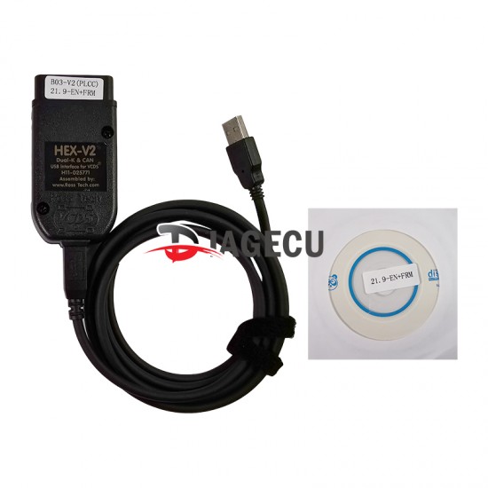 VAG COM V2 21.9(English+French) HEX CAN USB Interface VCDS with ATMEGA162 and FTDI (with Ross tech mark) (M)