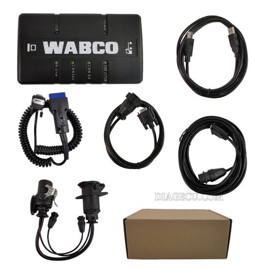 Wabco DIAGNOSTIC KIT WDI Heavy Duty Trailer and Truck Diagnostic Interface for Heavy Duty Truck Scanner Tool +OBD2 cable (L)