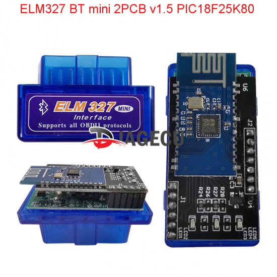 ELM327 Super Mini Bluetooth v1.5 2PCB PIC18F25K80 OBD2 Car Disgnostic Scanner (TYX)