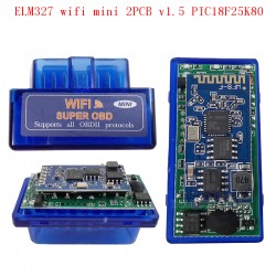 ELM327 Super Mini wifi v1.5 2PCB PIC18F25K80 for Ios/Android/PC Code Reader (J)