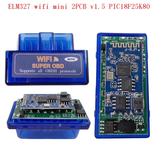 ELM327 Super Mini wifi v1.5 2PCB PIC18F25K80 for Ios/Android/PC Code Reader (J)