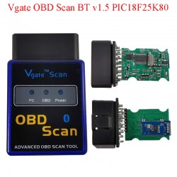 Vgate Scan OBD Scan Bluetooth ELM327 v1.5 PIC18F25K80 Diagnostic tool OBD2 scanner (KS)