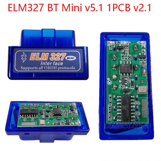 ELM327 Super Mini Bluetooth v5.1 1PCB v2.1 OBD2 Code Reader Support 7 protocols (KS)