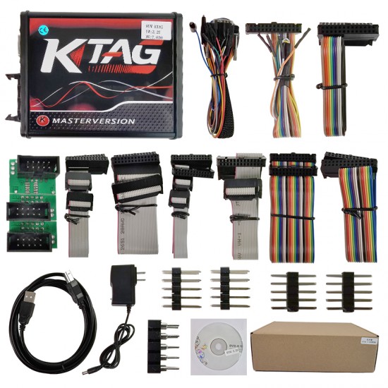 KTAG V7.020 2.25 SW Online KESS V5.017 K-TAG 7.020 Master KESS 5.017 OBD2 Tuning ECU Programmer EU version red PCB (MK)