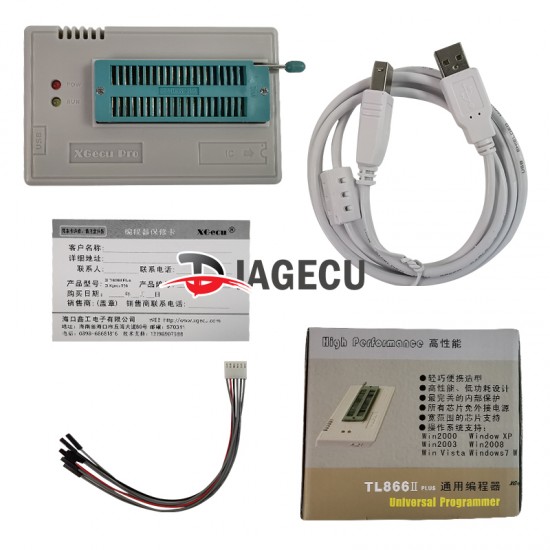 XGecu pro TL866II plus Universal Programmer support 17276+IC SPI Flash NAND EEPROM MCU PIC AVR replace