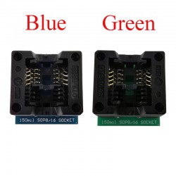 SOIC8 SOP8 to DIP8 IC Socket Wide-body Seat Wide 150mil Programmer Adapter Socket Blue/Green IC Test Conversion Burner