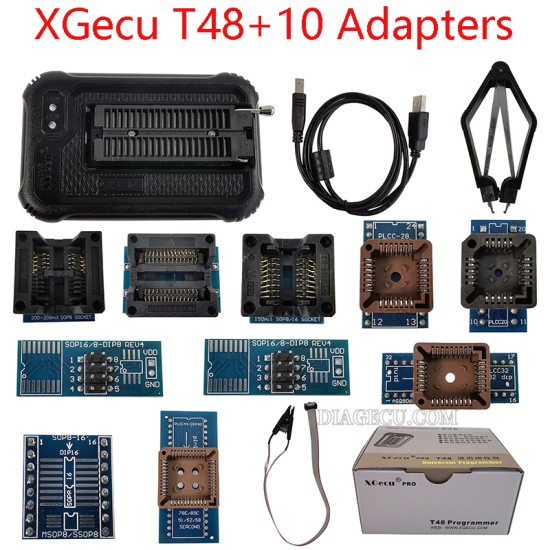 XGecu T48(TL866-3G) Programmer Support 31000 ICs for EPROM/MCU/SPI/Nor/NAND Flash/EMMC/IC TESTER BIOS AVR PIC replace TL866II/TL866CS+10 Parts