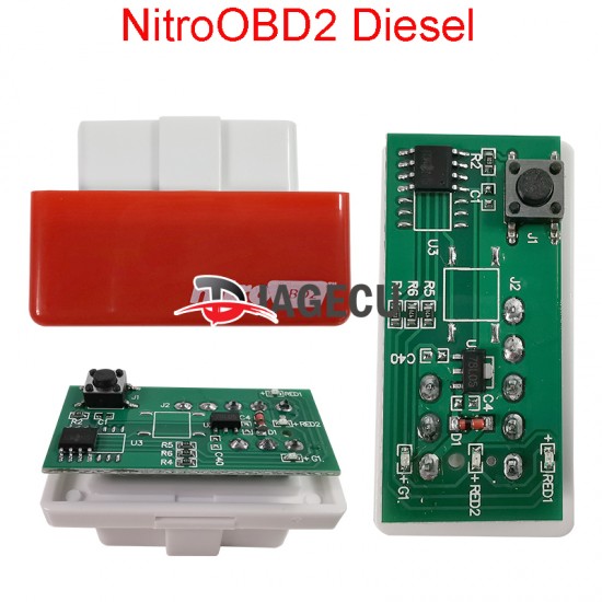 NitroOBD2 Plug red and Drive Performance Chip Tuning Box for Diesel Cars (L）