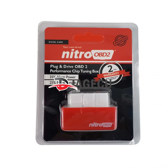 NitroOBD2 Plug red and Drive Performance Chip Tuning Box for Diesel Cars (L）