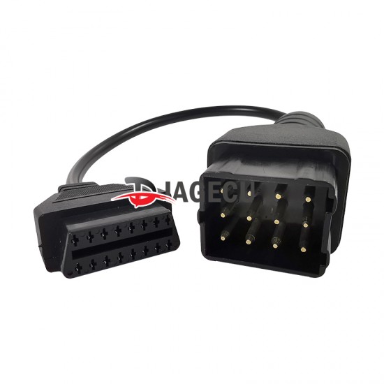 GAZ 12pin Adapter to 16pin OBD2 Connector cable for 12pin Vehicles Russia car cable adapter (L)