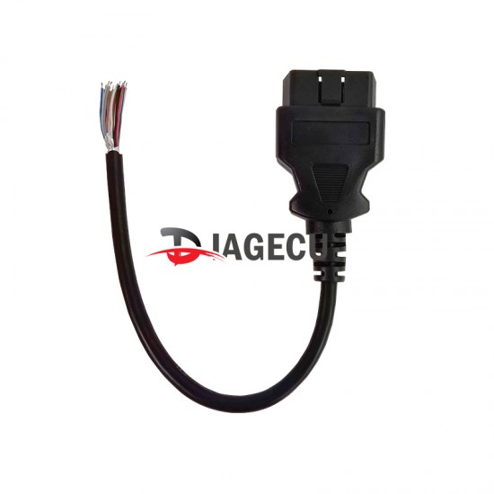 0.3m OBD2 16pin needle Male connector open line OBDII extension cable wire