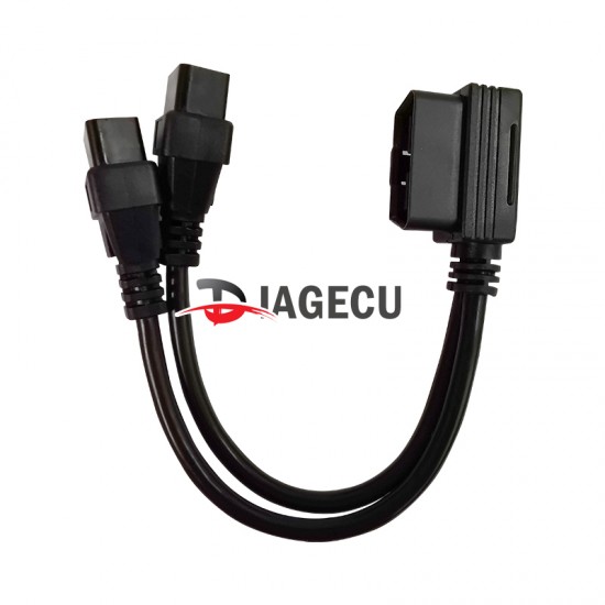 0.3m OBD2 Split Cable Splitter Connector Male to dual Female Elbow Extension Cable One Divided into Two Split Cord