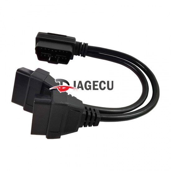 0.3m OBD2 Split Cable Splitter Connector Male to dual Female Elbow Extension Cable One Divided into Two Split Cord