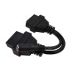 Mitsubishi 12pin to 16pin Female OBD2 Extension Adapter Connector Cable+electric power (Y)