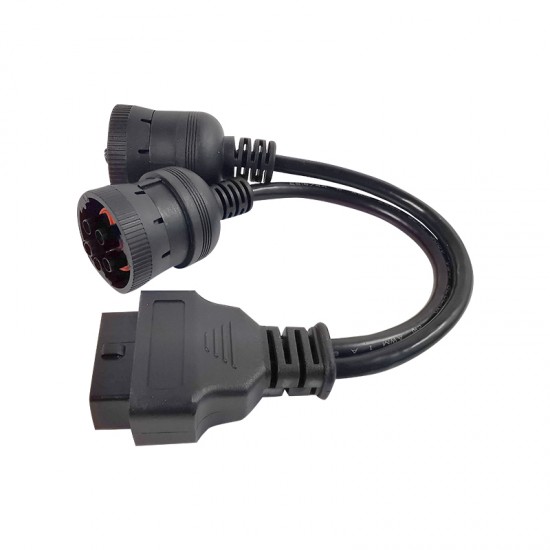 OBD2 Truck Diagnostic 16pin Cable J1708 J1939 Connector to OBD2 6pin 9pin 6+9pin for Cummins Deutsch Cat Truck (Y)