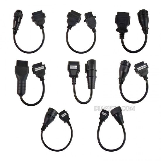 Autocom CDP+ OBD2 Truck Connect Converter Cable Adapter 8pcs/set (injection moulding) TCS PRO Delphi ds150 Multidiag Pro+ WOW snooper MVD mvdiag