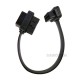 0.3m OBD2 16pin Cable Flat Thin as Noodle Male To Dual Female OBDII Elbow Extension Cable (Y)