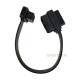 0.3m OBD2 16pin Cable Flat Thin as Noodle Male To Dual Female OBDII Elbow Extension Cable (Y)