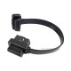 0.3m OBD2 16pin Cable Flat Thin as Noodle Male To Dual Female OBDII Elbow Extension Cable (Y)