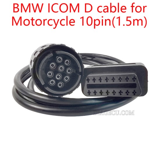 BMW 10pin ICOM D Cable ICOM-D Motorcycles Motobikes 10 pin Adapter 10pin to 16pin OBD2 ICOM A2 Diagnostic Cable