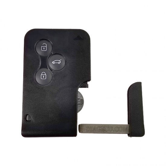 Renault Megane Scenic 3 Button ID46 PCF7947 433MHz Replacement Smart Card with Emergency Insert Blade (without logo) (BH)