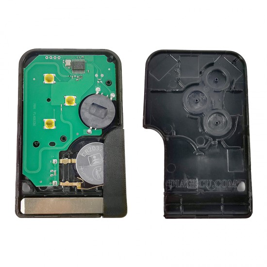 Renault Megane Scenic 3 Button ID46 PCF7947 433MHz Replacement Smart Card with Emergency Insert Blade (without logo) (BH)