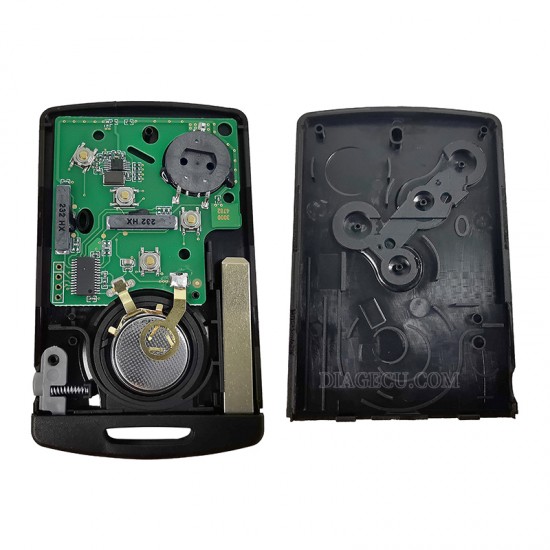 Renault Megane Smart Card 4 buttons ID46 PCF7952 433MHz Smart card with VA2 Emergency Insert Blade (without logo) (BY) 