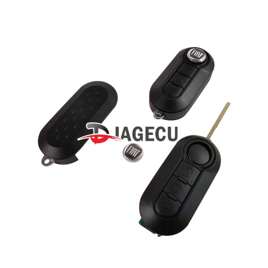 Fiat 3 button folding remote key 433MHZ ID46 PCF7946 M system for Marelli