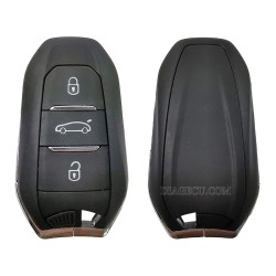 Peugeot Smart Keyless Go Remote Key 3 buttons 433MHz 4A chip hitag-AES with Emergency key blade HU83 with groove for Peugeot 308 408 508 5008