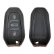 Peugeot Smart Keyless Go Remote Key 3 buttons 433MHz 4A chip hitag-AES with Emergency key blade HU83 with groove for Peugeot 308 408 508 5008