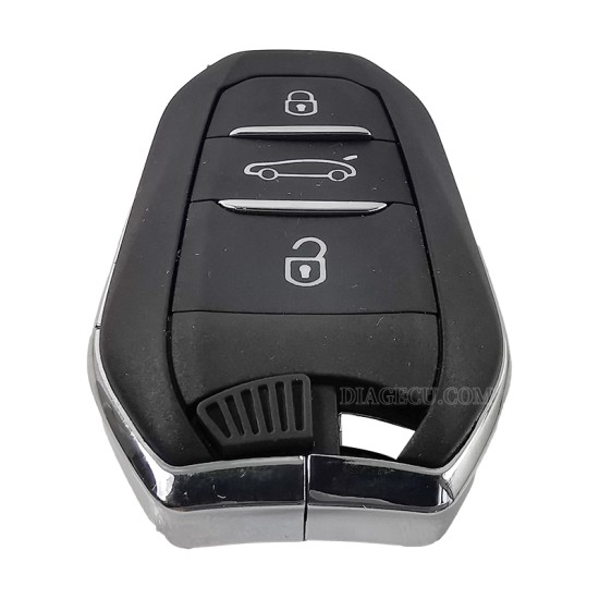 Peugeot Smart Keyless Go Remote Key 3 buttons 433MHz 4A chip hitag-AES with Emergency key blade HU83 with groove for Peugeot 308 408 508 5008