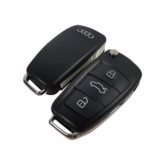 Audi 3 buttons flip remote key 868mhz 4F0837220R 8E electronic chip