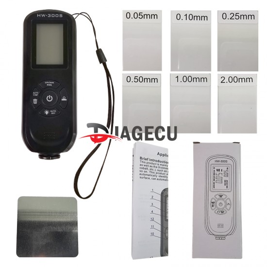 HW-300S digital Backlight LCD Film Thickness Meter Car Paint Thickness Tester Coating Thickness Gauge HW-300S Measuring Tool 