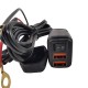 Motorcycle dual USB Charger QC3.0 Handlebar Fast Charging Waterproof 12V Socket Adapter With Voltmeter