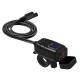 Motorcycle dual USB Type C PD & Quick Charge 3.0 Motorcycle USB Charger with Voltmeter & ON/Off Switch